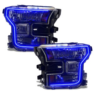 Ford F-150 Headlight Assemblies - ORACLE Lighting - Dynamic RGB+A, Black Edition - Black - `15-`17